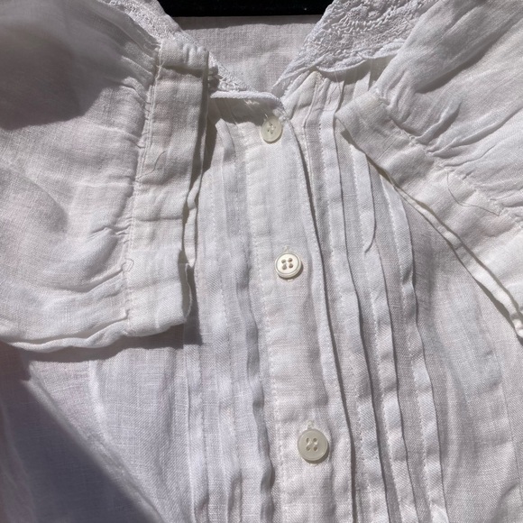 Laura Ashley vintage white cotton and lace short blouse UK10 - Picture 12 of 16
